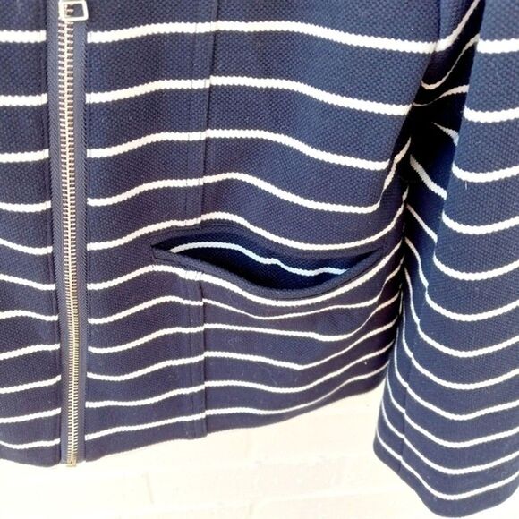 BAGATELLE Moto Striped Jacket Zipper Front Cuff Work Wear Contemporary sz: L - Picture 5 of 9